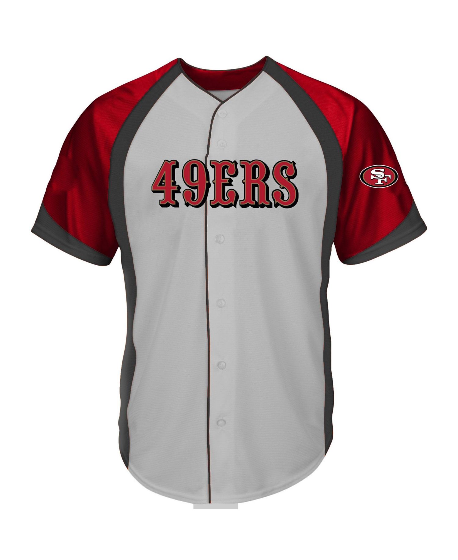 Men's Gray San Francisco 49ers Big & Tall Button-Up Fashion T-Shirt