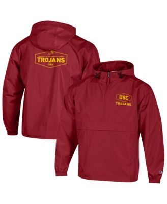 Men's Cardinal USC Trojans Delay Packable Half-Zip Jacket