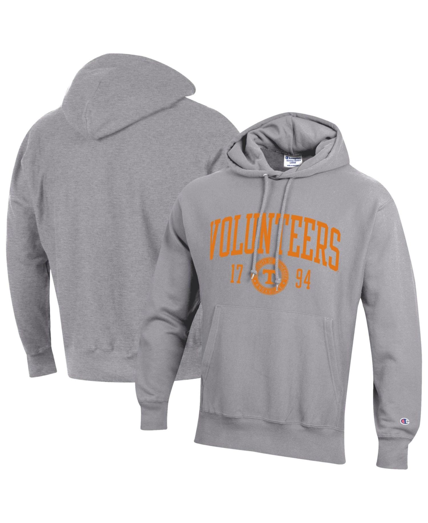 Men's Heather Gray Tennessee Volunteers Established Reverse Weave Hoodie