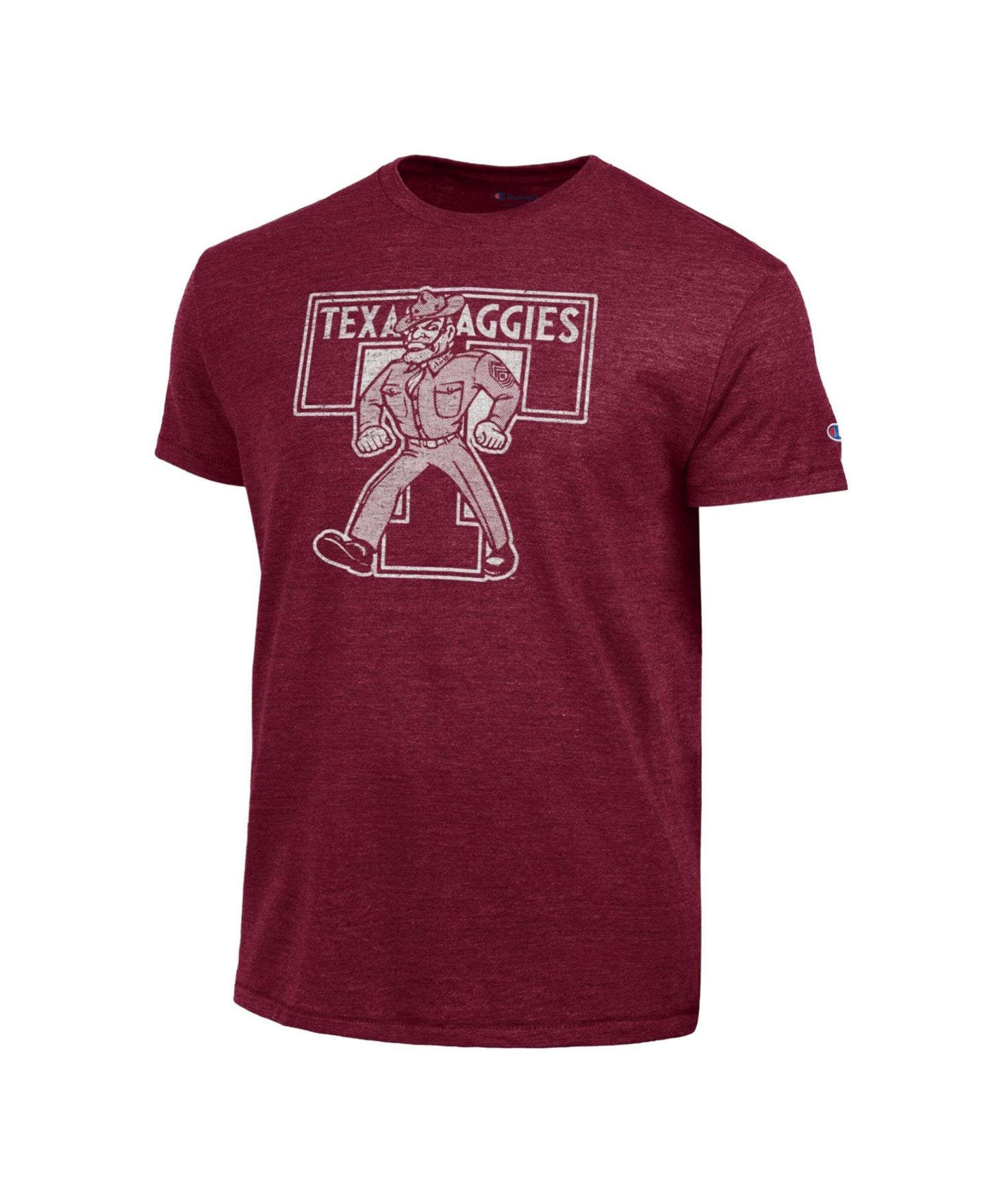 Мужская футболка Champion Maroon Texas A&M Aggies Vintage Triumph Tri-Blend — фото 2