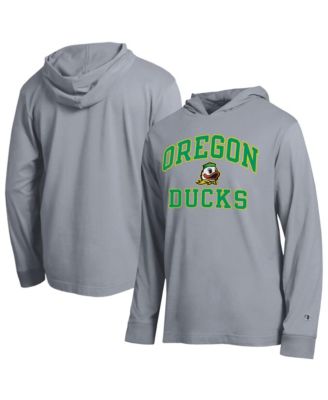 Men's Heather Gray Oregon Ducks High Motor All-Star Long sleeves Hooded T-Shirt