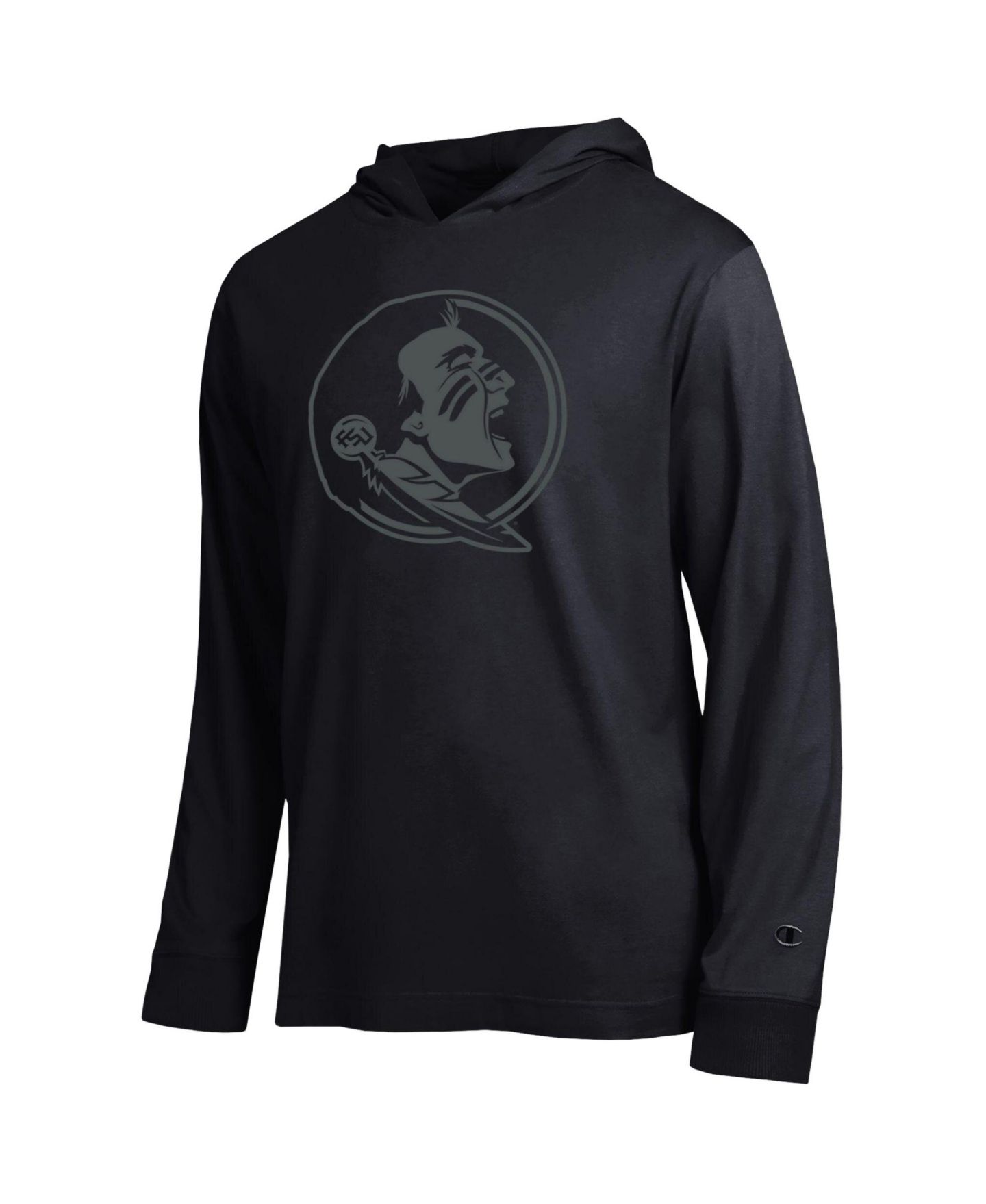 Мужская футболка Champion Black Florida State Seminoles Tonal All-Star Long Sleeve Hooded — фото 2