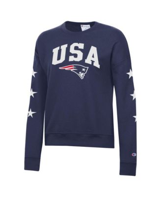 Women's Star-Spangled New England Patriots Crew Neck Sweatshirt