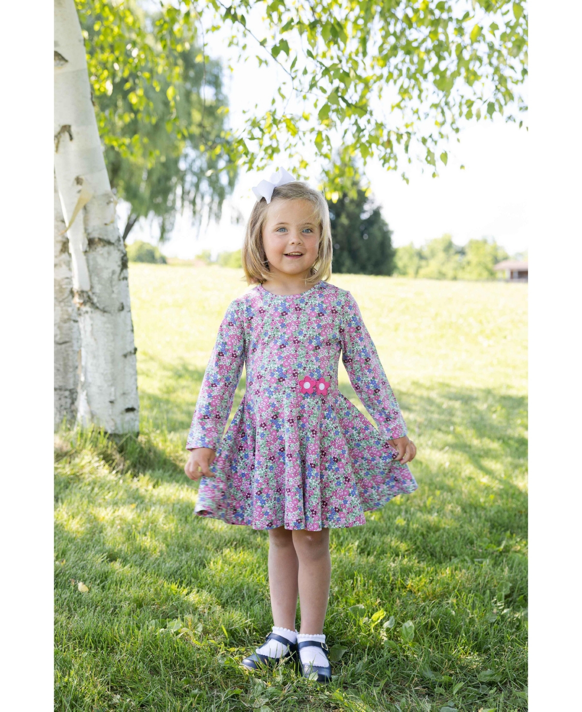 Florence Eiseman Big Girls (7-8) Floral Knit Dress with Flowers