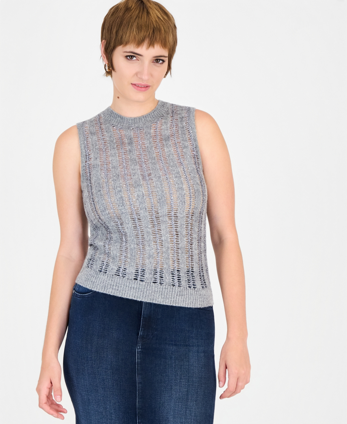 Guess Women's Cecilia Sleeveless Sequin Sweater