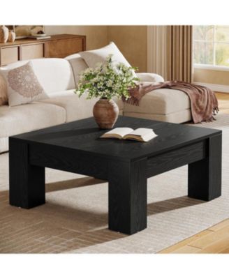 Square Coffee Table, 39-Inch Wooden Coffee Table with Sturdy Legs, Easy Assembly