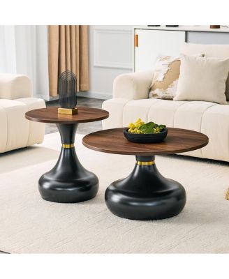  Walnut Gourd Nesting Coffee Table Set
