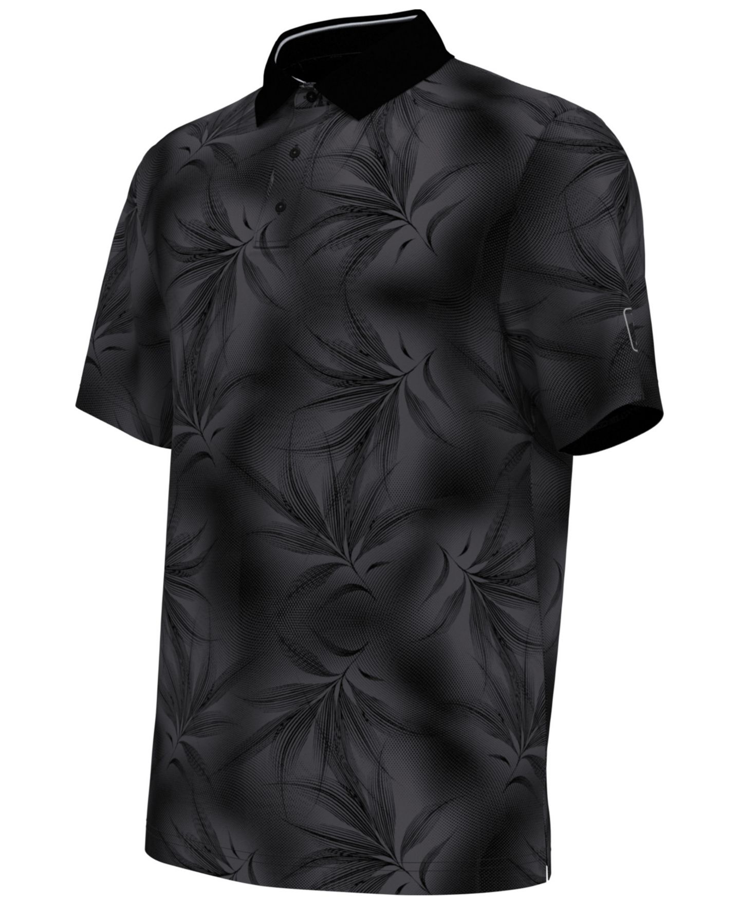 Мужское поло PGA TOUR Foliage Print Golf Regular-Fit Polo Shirt, цвет: Caviar — фото 6