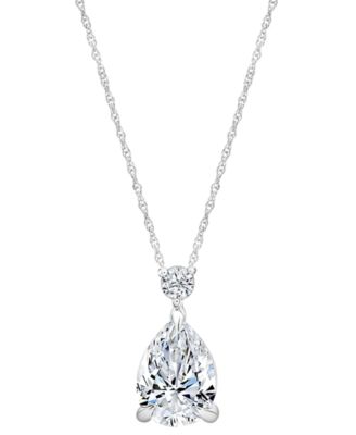 Lab-Grown White Sapphire (1 ct. t.w.) Pendant Necklace in Sterling Silver (Also Available in Blue Sapphire)