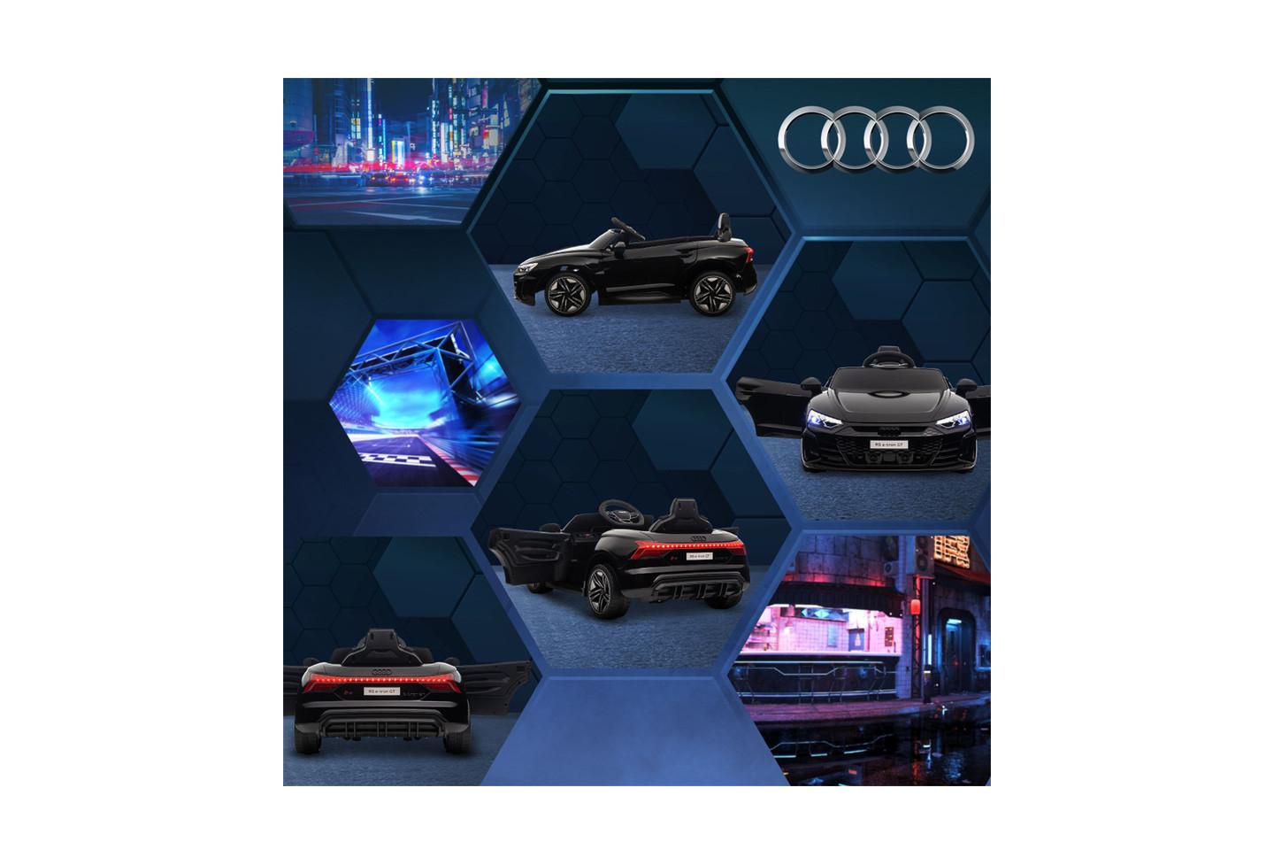Детская игрушка YOBTOP Audi RS E-tron GT 12V Licensed Remote-Control Electric Ride-On Car, 55 lb. Capacity, от 3 лет, цвет: Чёрный — фото 4