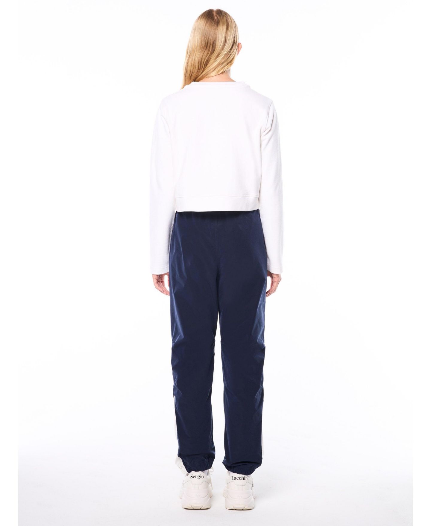 Женская толстовка Sergio Tacchini Piano Long-Sleeve Crop Crewneck, цвет: Яркий белый — фото 3