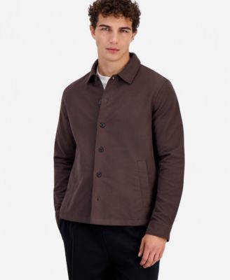 Men's evolo 10281825 01 Camp Collar Regular Fit Cotton Shirt Jacket