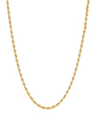Solid Rope Chain Necklace in 18k Gold-Plated Sterling Silver