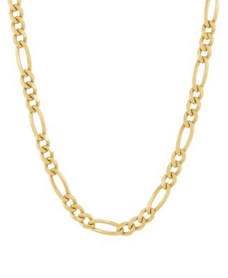 Solid Figaro Chain Necklace in 18k Gold-Plated Sterling Silver