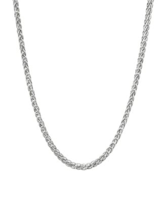 Solid Wheat Chain Necklace in Sterling Silver