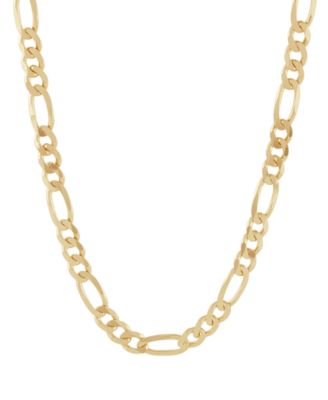 Solid Figaro Chain Necklace in 18k Gold-Plated Sterling Silver