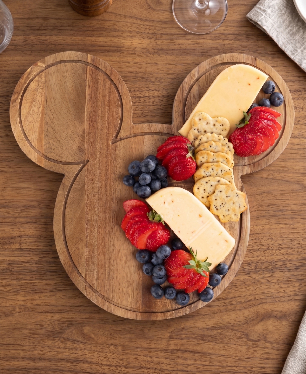Toscana Disney Mickey Mouse 4-Piece Acacia Cheese Board Tool Set