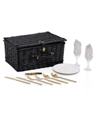 14-Piece Hamper with Tableware and Wine Accessories, Service for 2
