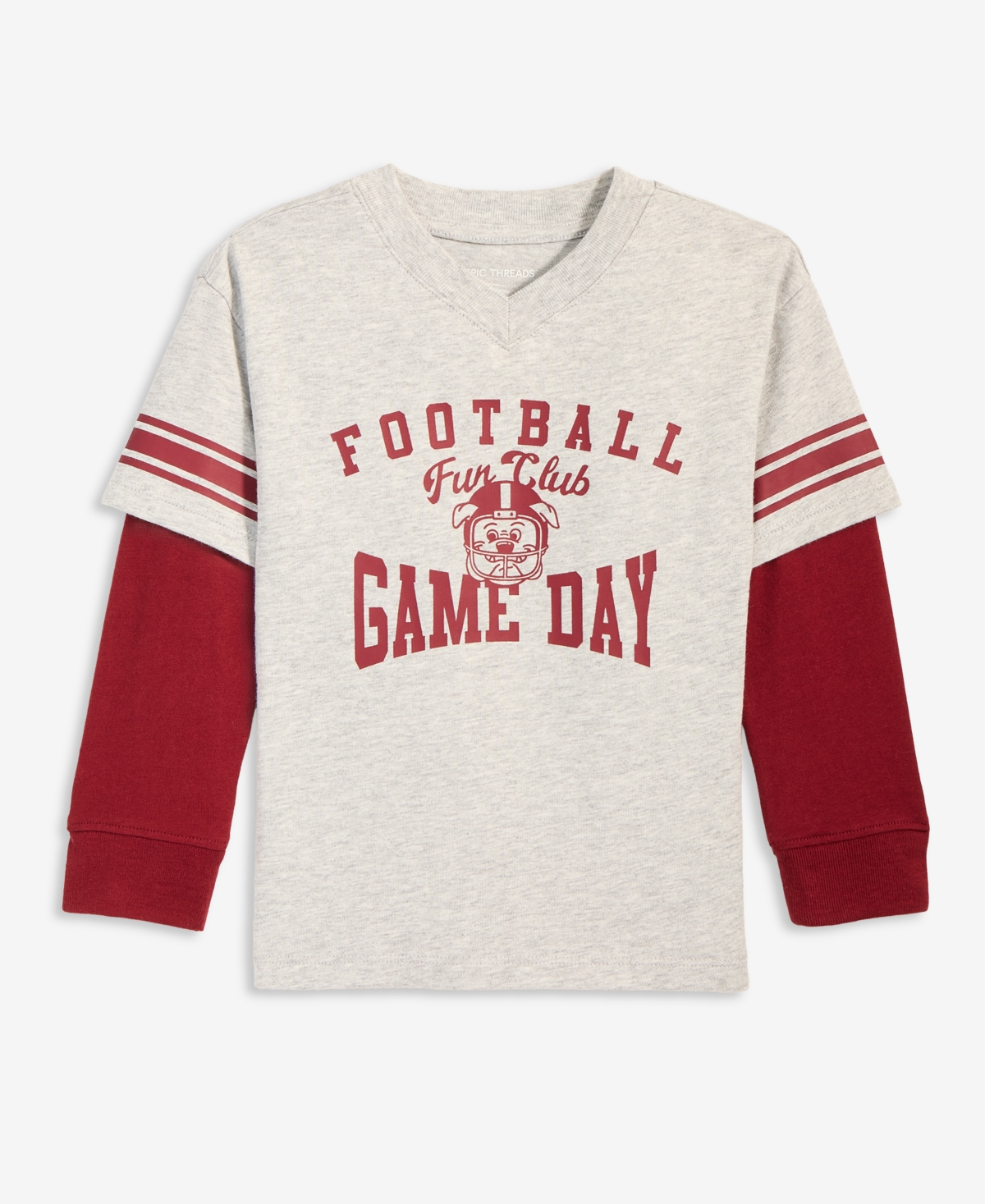 Epic Threads Kids' Toddler Boys' 12m-5t Layered-look T-shirt, Macy's Exclusive In Et Lght Gry Ht