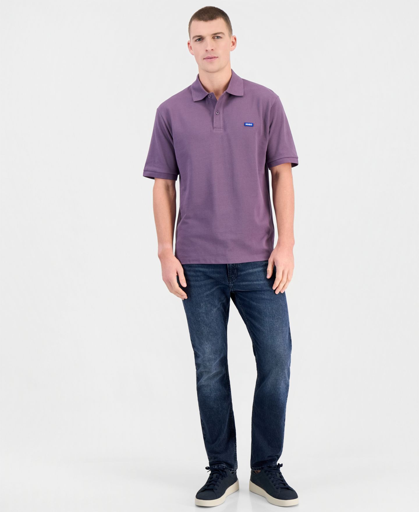 Мужское поло Hugo Boss Nolitos Short-Sleeve Cotton Polo, цвет: Фиолетовый — фото 2