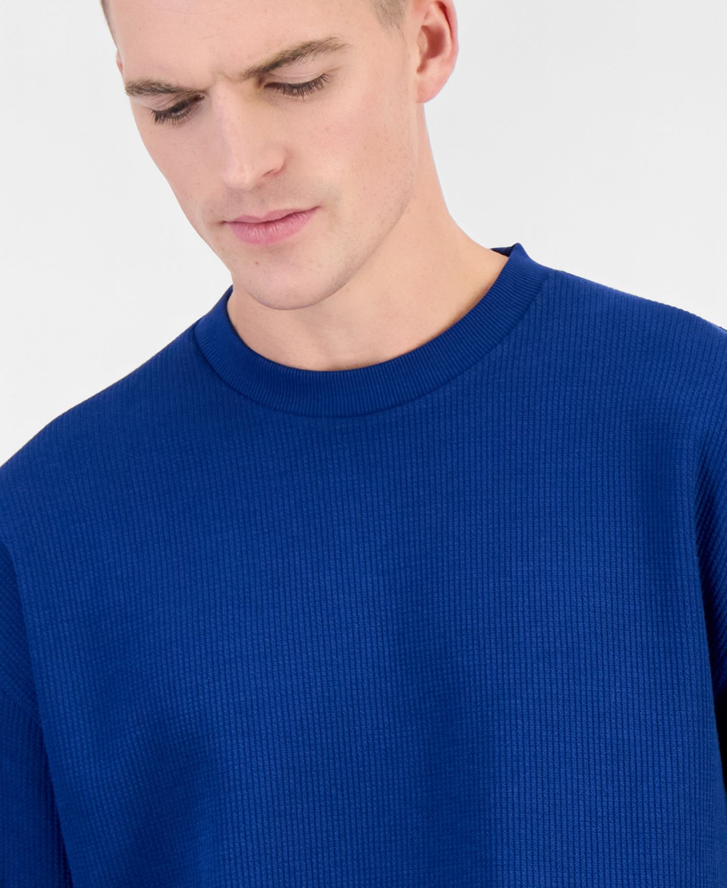 Men's Nuwolo Waffle-Knit Crewneck Sweater