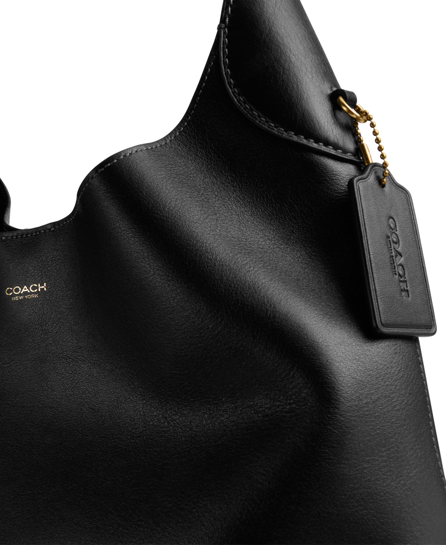 Женская сумка COACH Brooklyn Large Leather Shoulder 34, цвет: Латунный / Чёрный — фото 7
