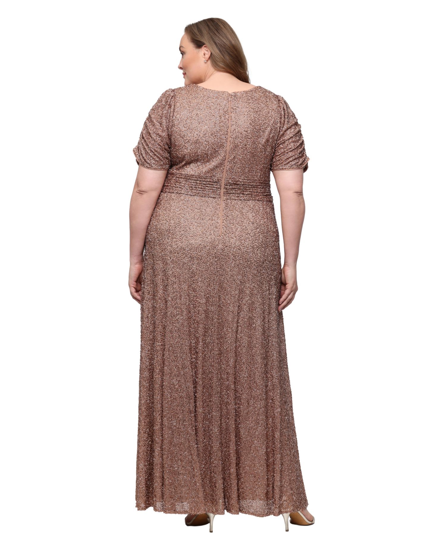 Petite Mother of the Bride Sequin V-Neck Dress