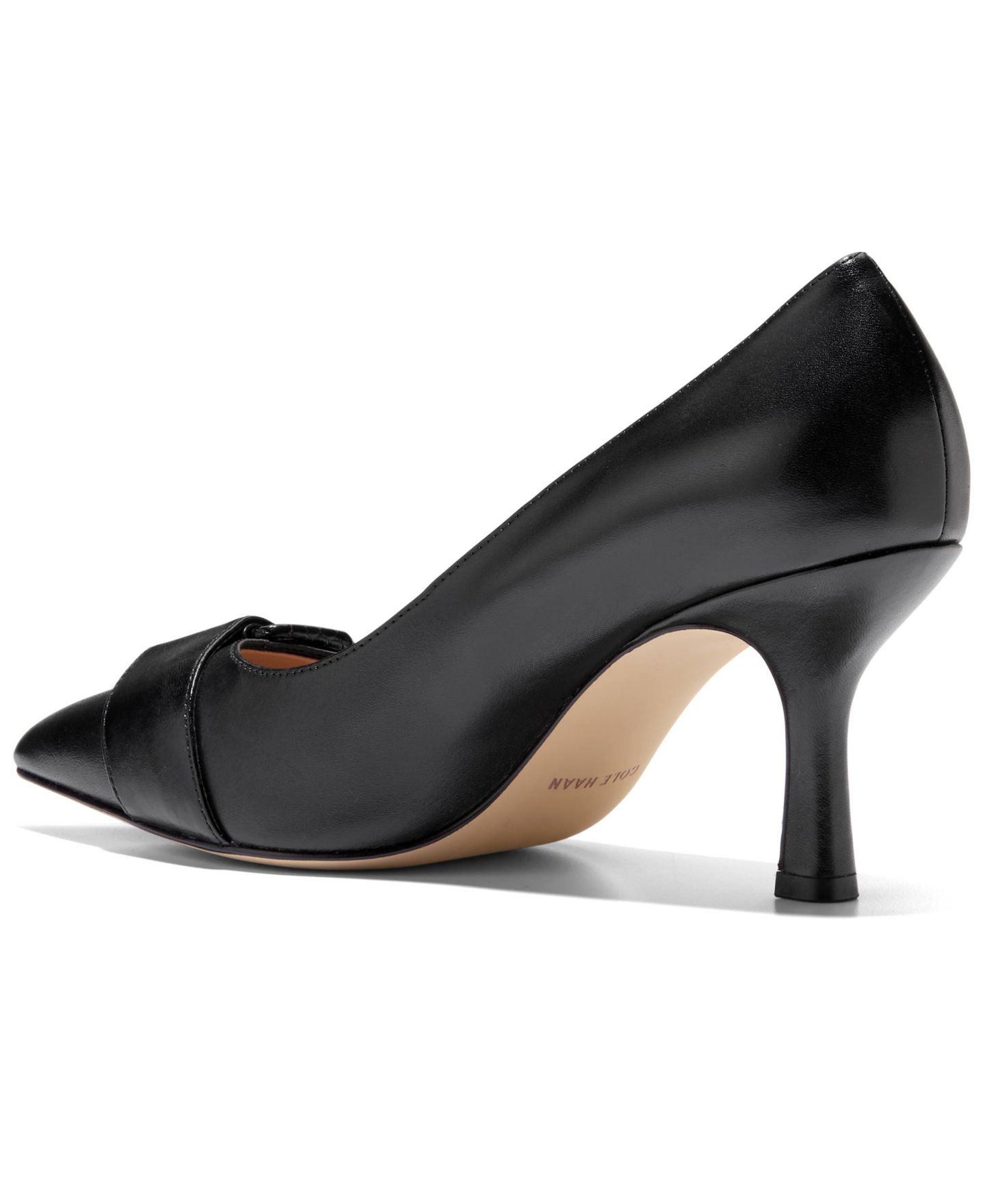 Женские туфли Cole Haan Fidela Buckle Pointed Toe Pumps, цвет: Чёрный кожаный — фото 3