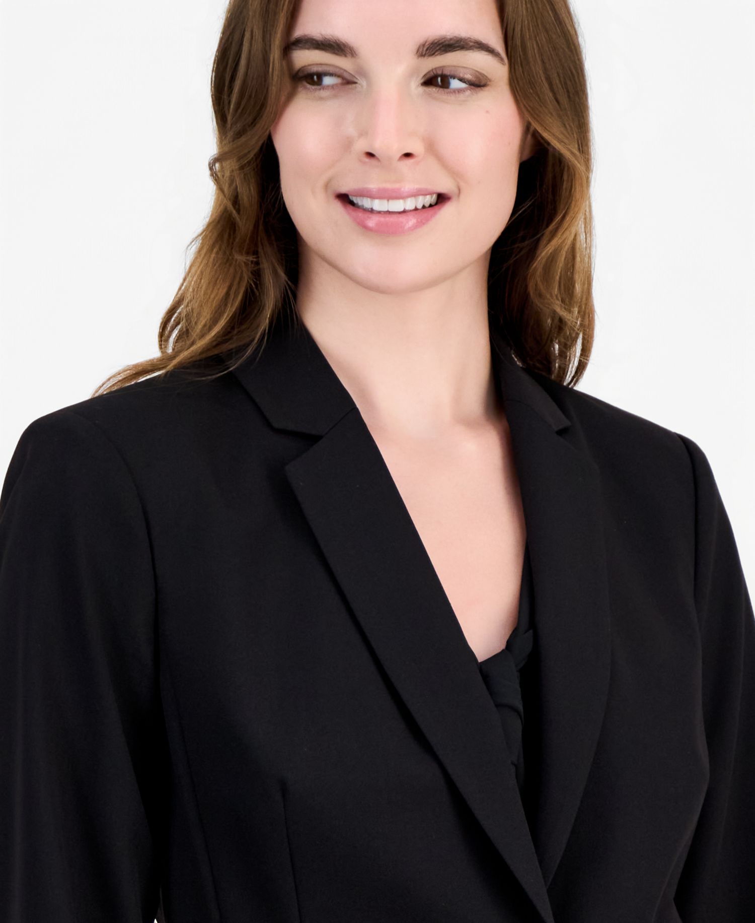 Women's One-Button Short Shoulder-Padded Blazer