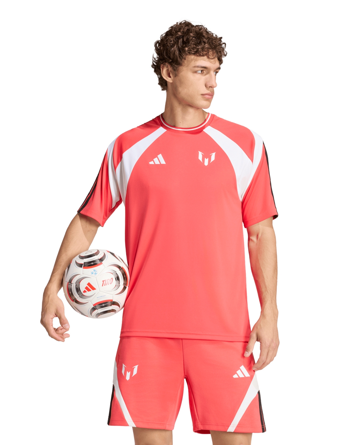adidas Men's Messi House Tiro Crewneck T-Shirt - Semi Lucid Red