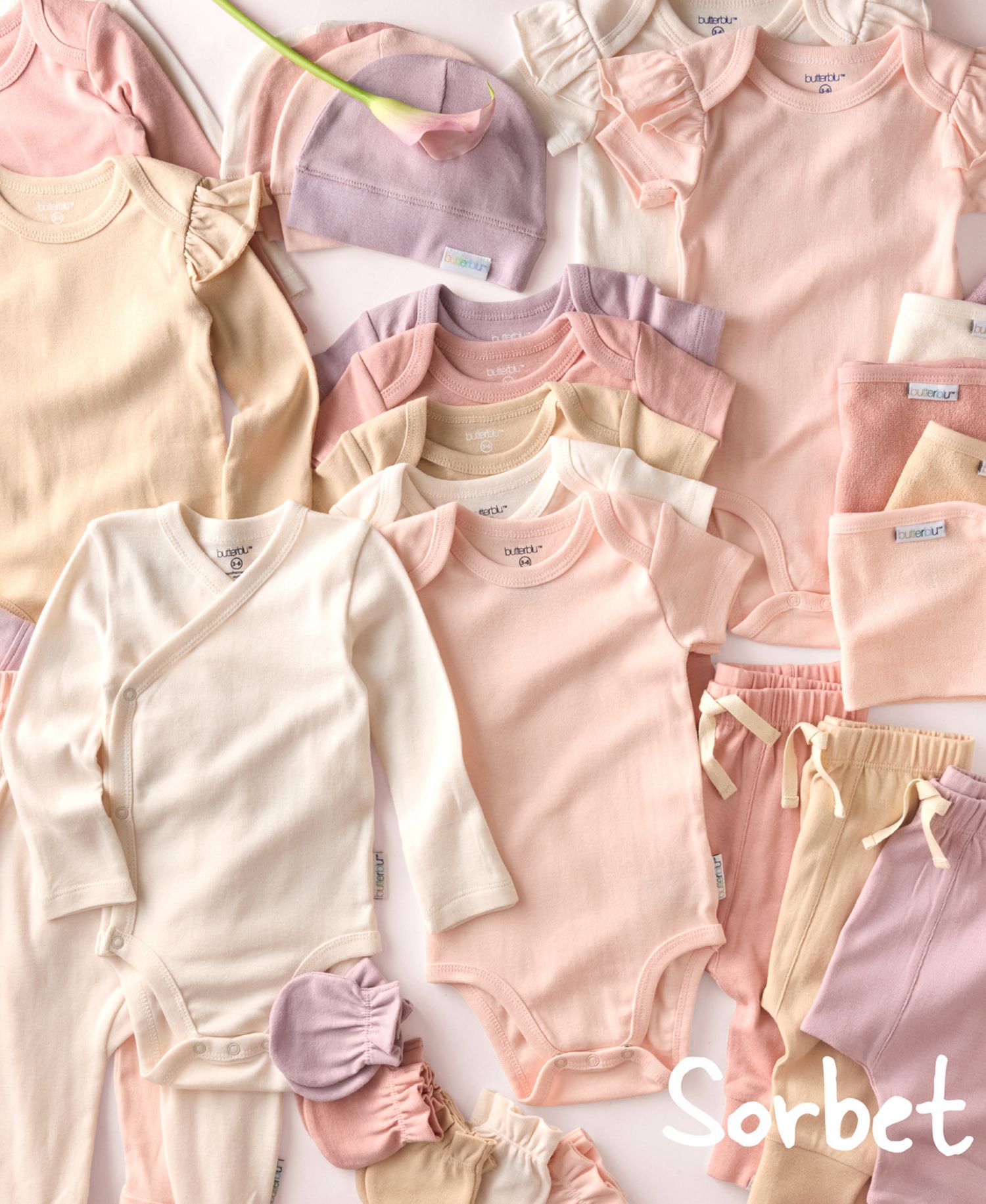 Baby Girls' Ashley Ruffle Shoulder Long-Sleeve Bodysuit, 5-Pack