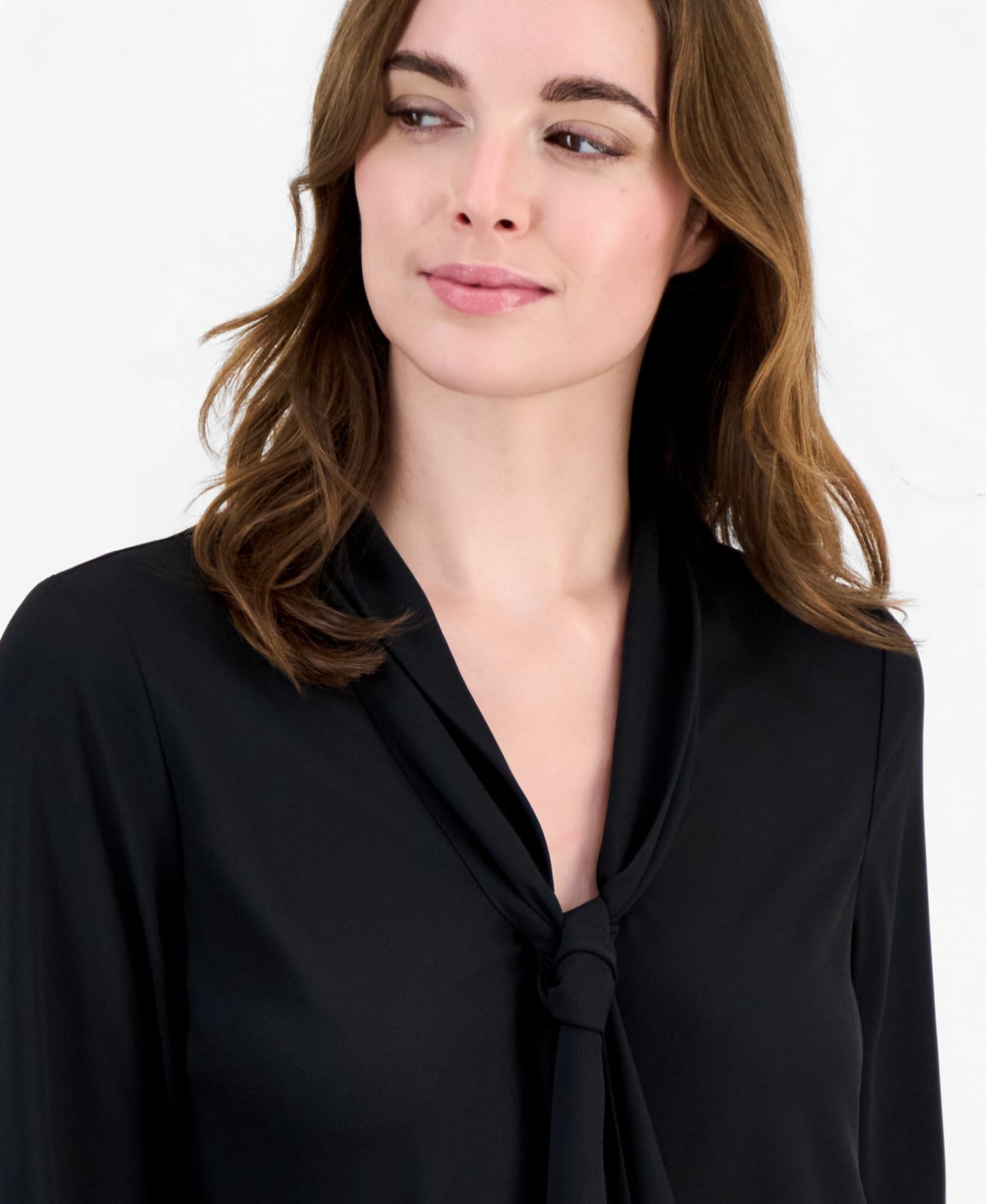 Women's Sailor Tie-Neck Long-Sleeve Blouse