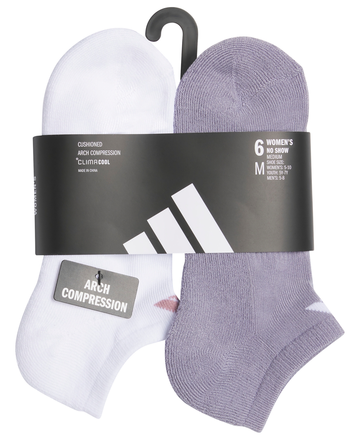 adidas Women's No-Show Cushioned Socks, 6-Pack