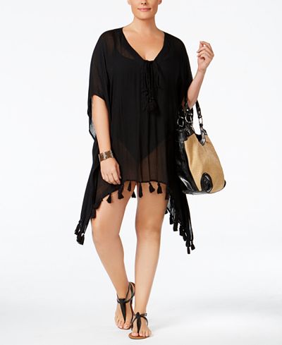 Becca ETC Plus Size Wanderer Fringe Cover-Up Dress
