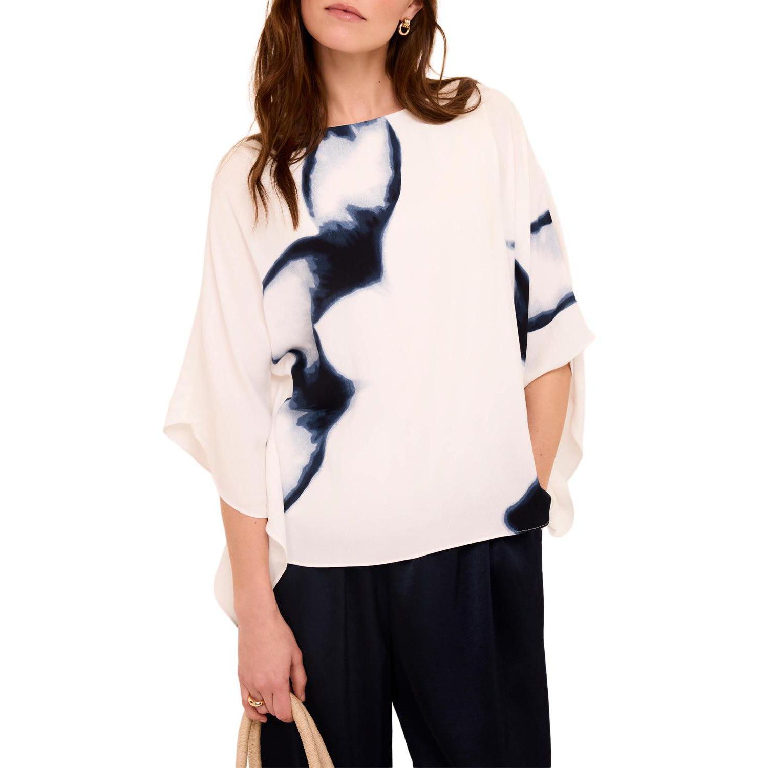 Women's Print Short-Batwing Blouse