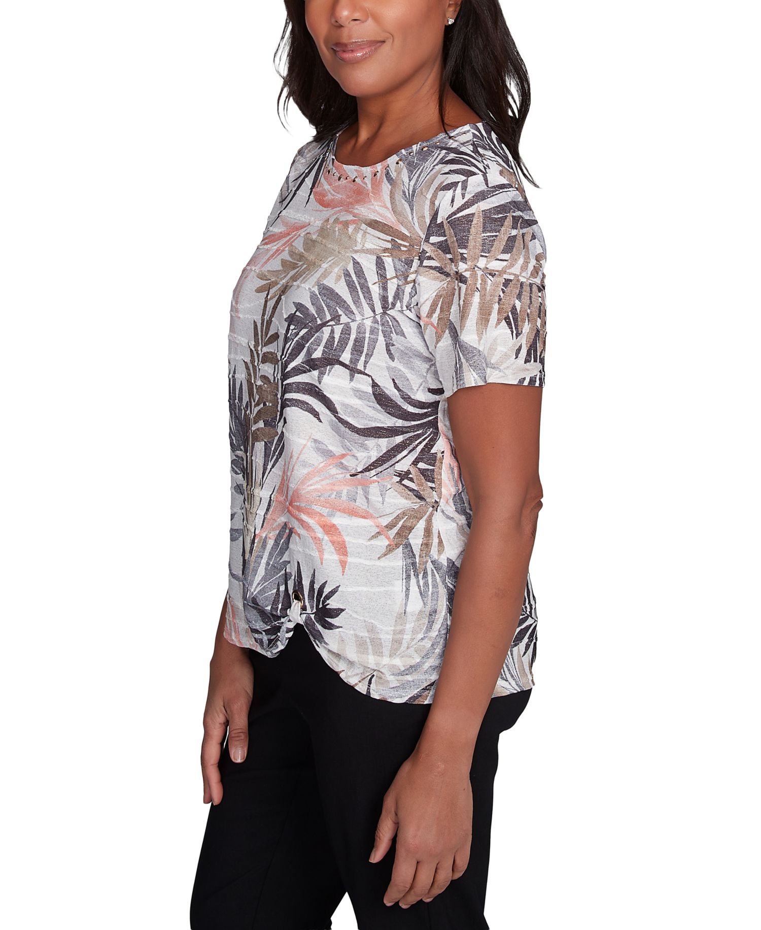 Petite Warm Palm Tree Tropical Short-Sleeve T-Shirt