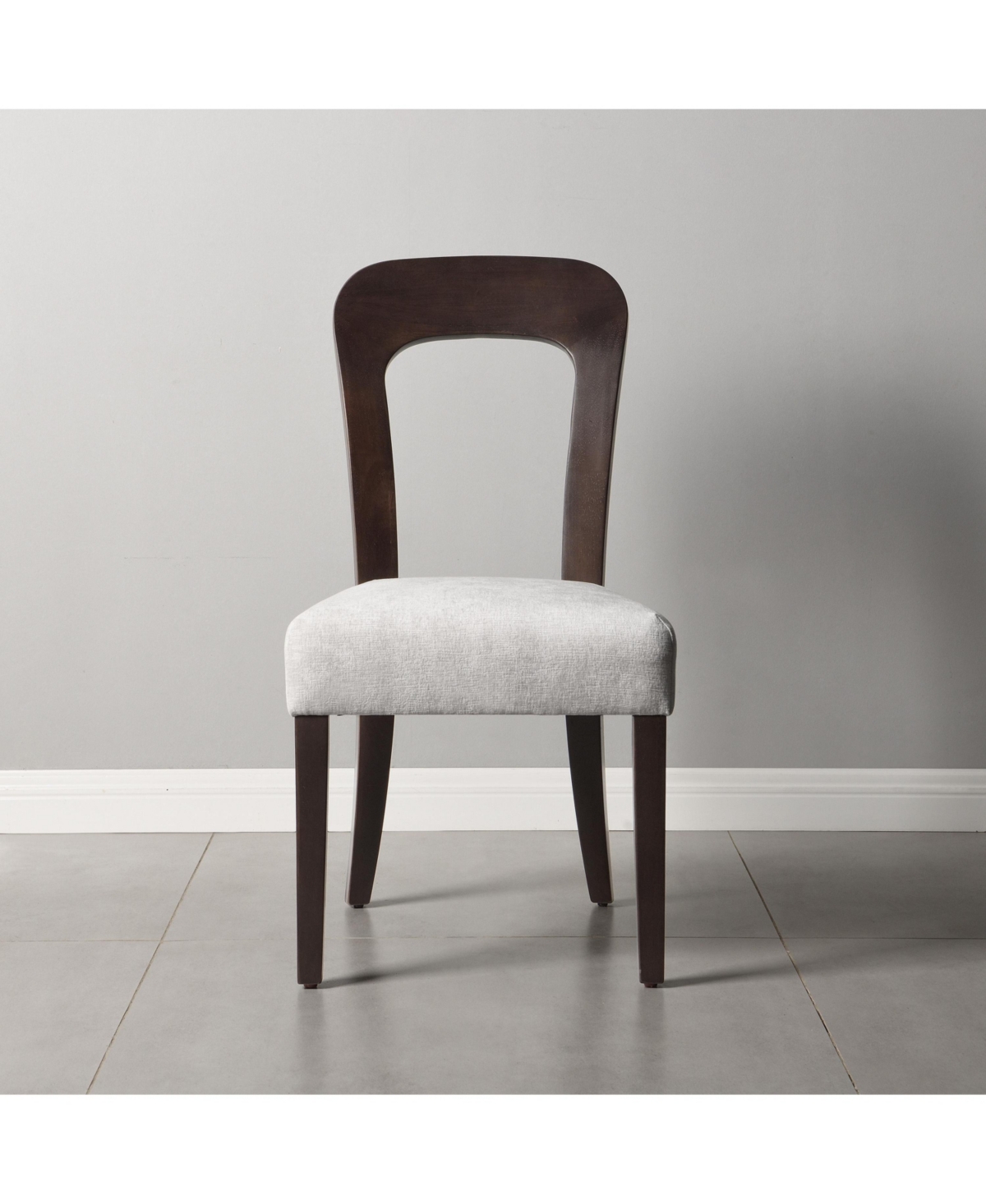 Flynama Set of 2 Chenille Fabric Dining Chairs, Rubber Wood Legs 330 Lbs Weight Capacity
