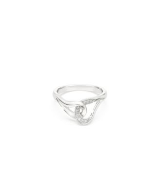 Sterling Silver-Plated White Crystals Ring