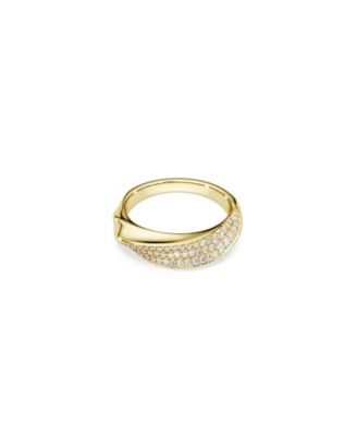 Gold-Tone and Sterling Silver-Plated White Crystals Ring