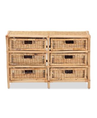 Dariana 22.4" Rattan 6-Drawer Storage Cabinet