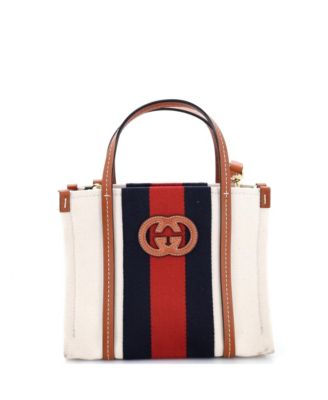 Mini Interlocking G Web Tote Canvas