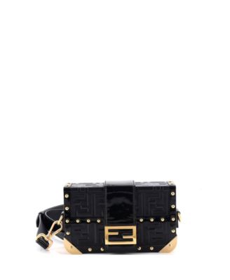 Mini Baguette Trunk Bag Zucca Embossed Leather
