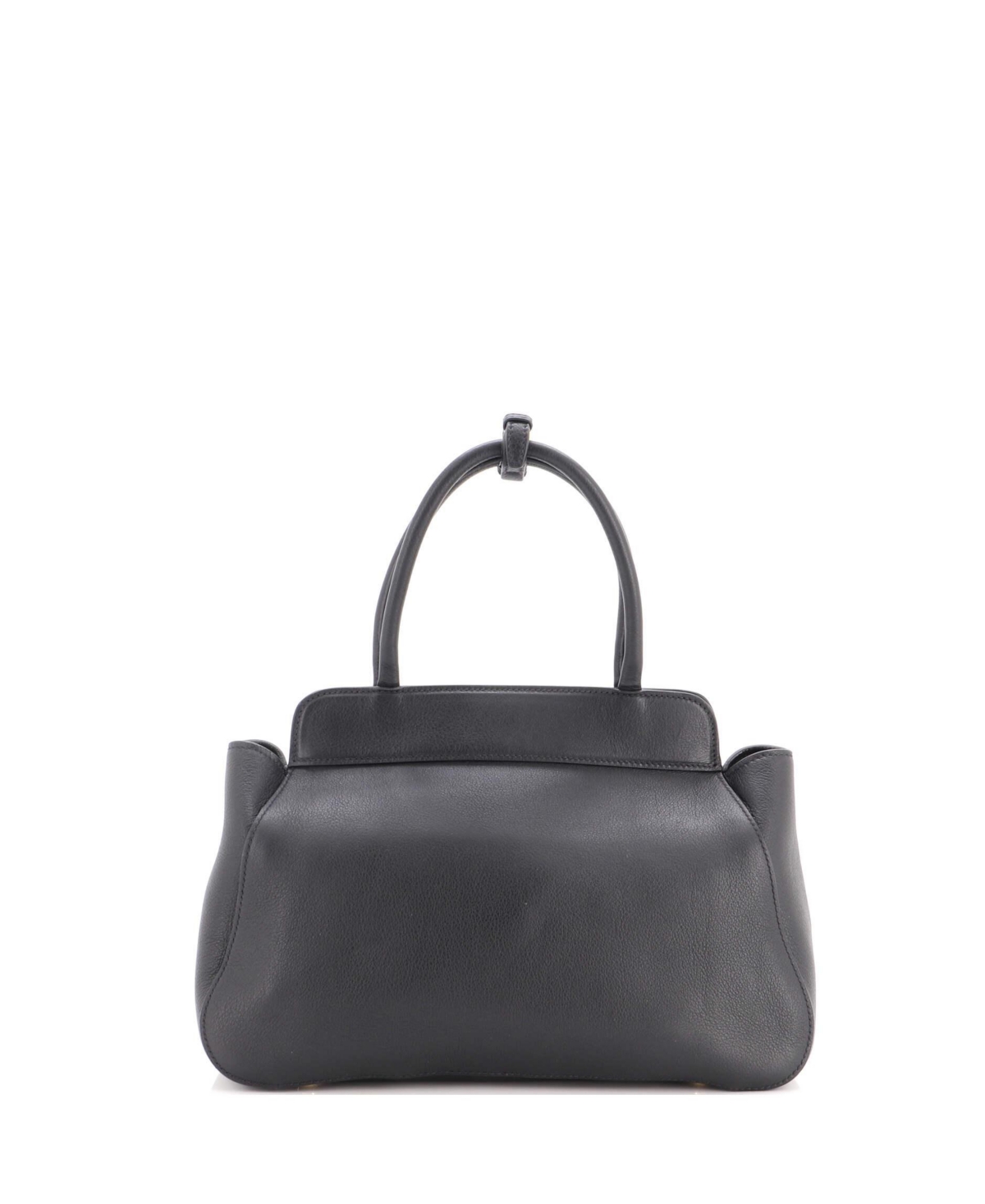 Pre-Owned Prada Medium Frame Tote Soft Grain Leather