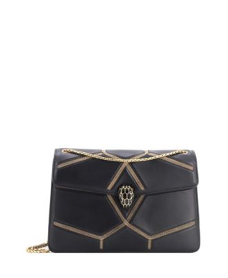 Medium Glam Rebel Serpenti Forever Shoulder Bag Chain Embellished Quilted Leather