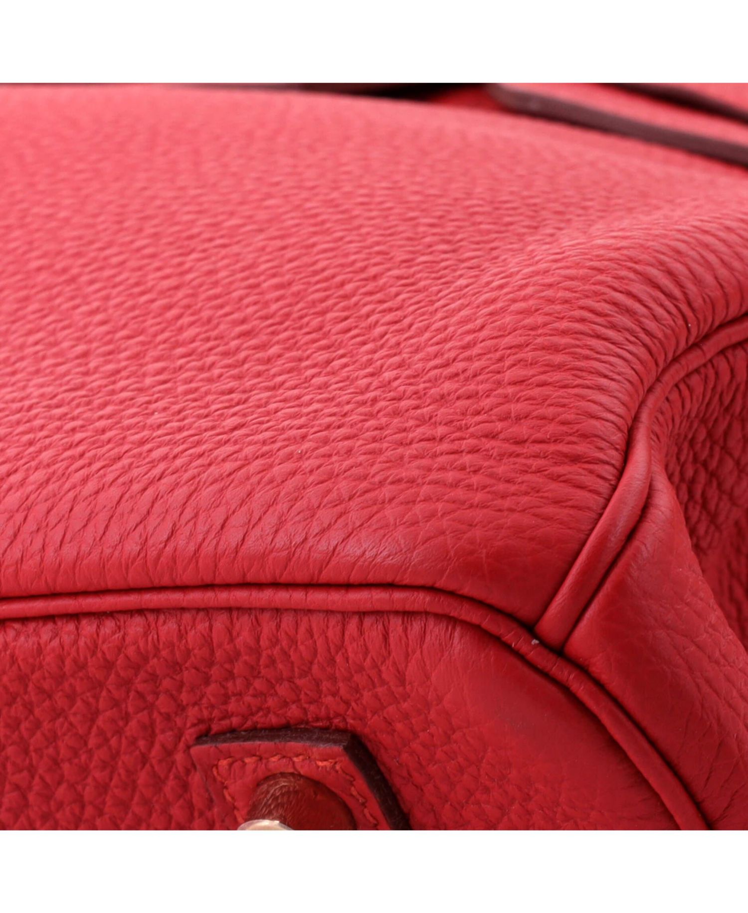 Pre-Owned Hermes Birkin 35 Handbag Red Togo with Gold Hardware