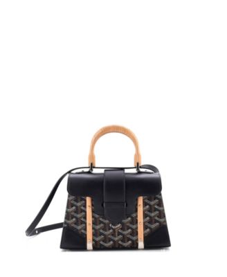 Mini Structured Saigon Top Handle Bag Coated Canvas with Leather