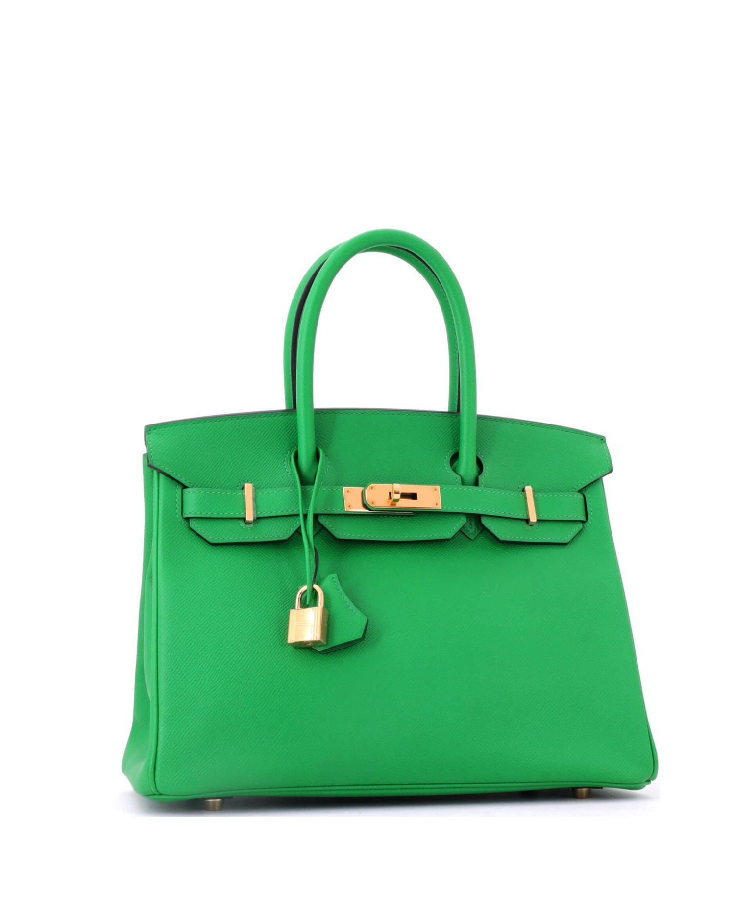 Pre-Owned Hermes Birkin 30 Handbag Green Epsom with Gold Hardware