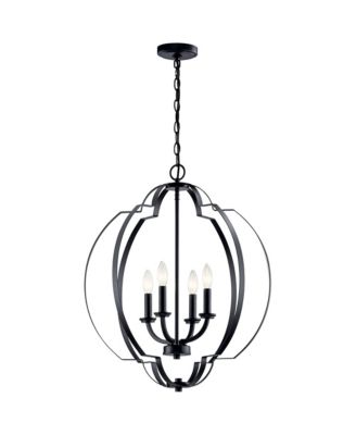 Voleta 22" Wide Black 4-Light Foyer Pendant