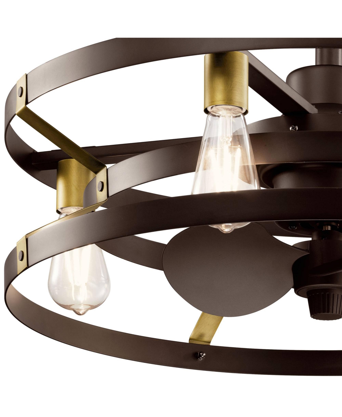 25" Kichler Cavelli Bronze Led Fandelier Ceiling Fan with Wall Control