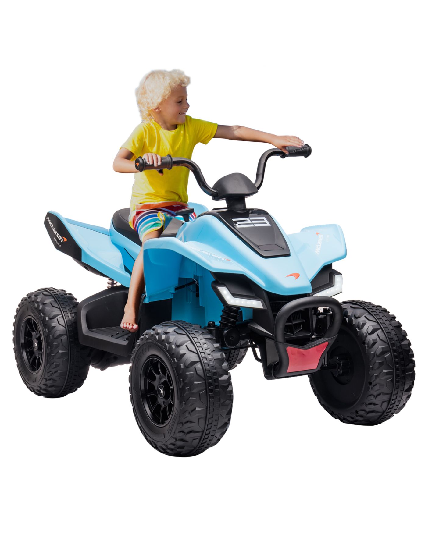 Детская игрушка homfan 24V 4WD Kids Ride On ATV 4 Wheeler Quad Car with LED Lights, 2 Speed, 66 lb Capacity, 3–8 лет — фото 8